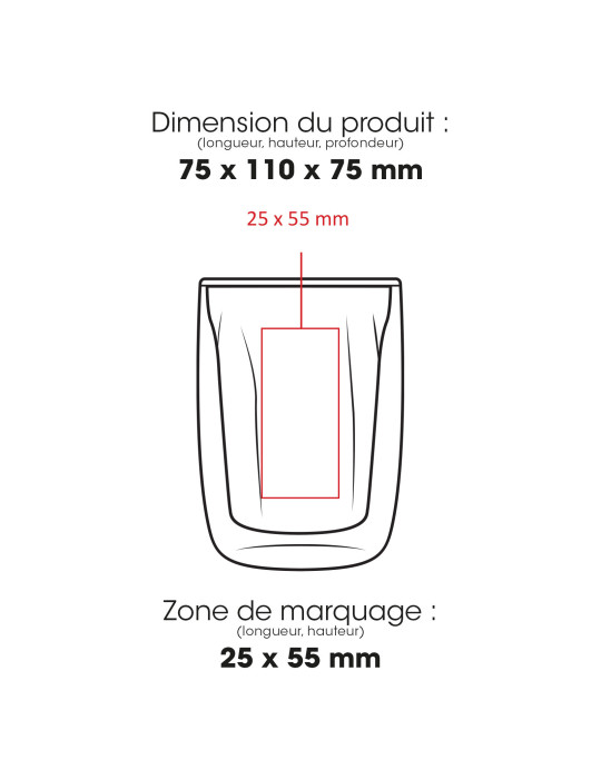 Verre CALYPSO 887M double paroi personnalisé, 250 ml