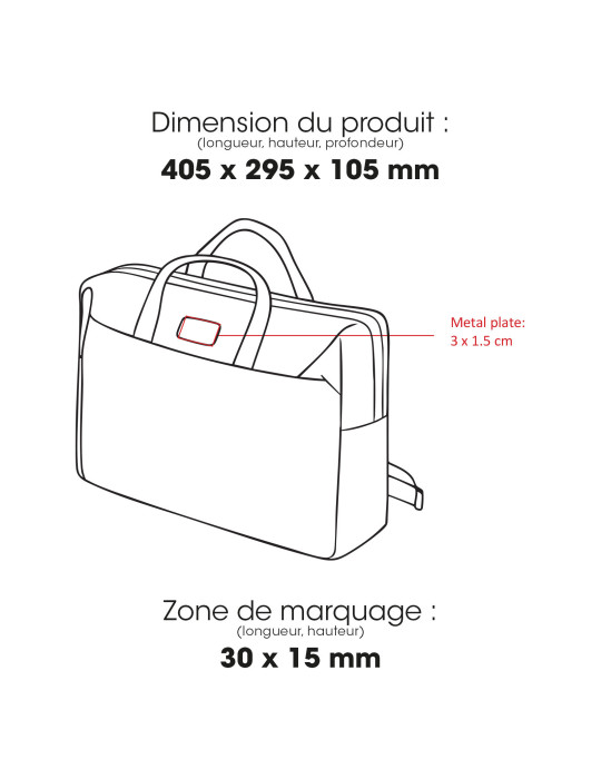 Sacoche ordinateur LANA 14 L avec bandoulière amovible