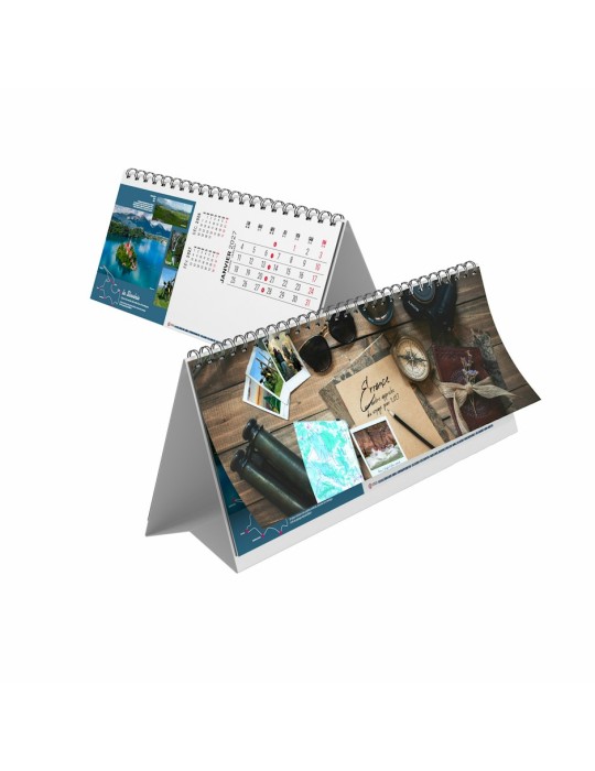 Calendrier chevalet de bureau 2027 Errance personnalisé