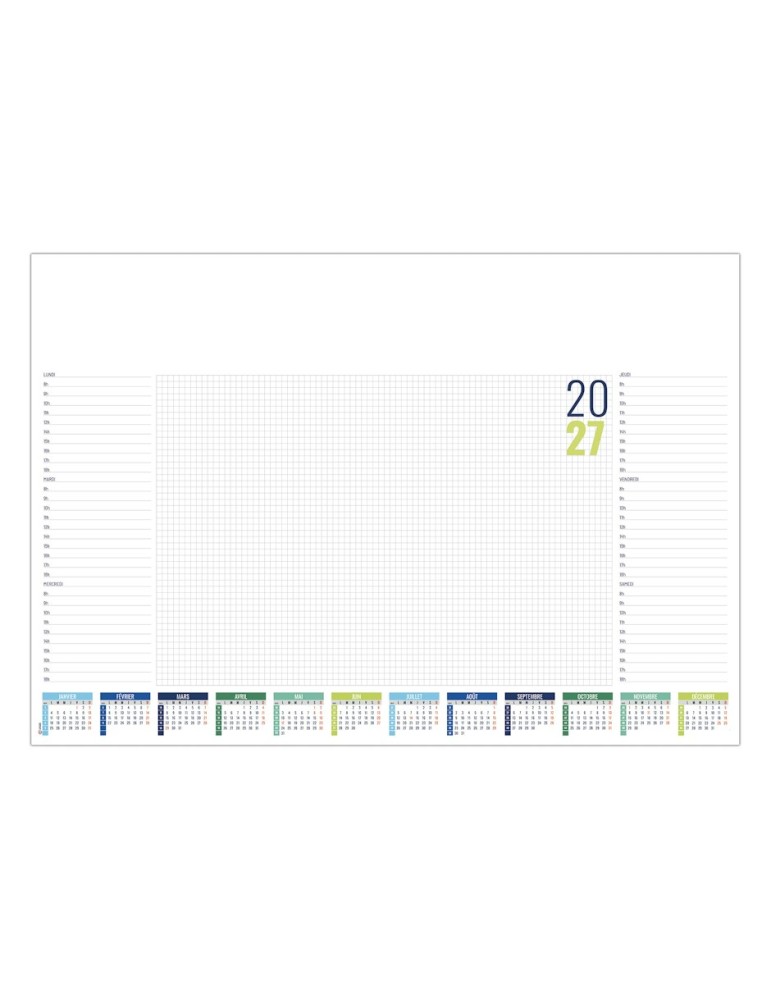 Sous-main 2027 L'Écolier personnalisable, calendrier et planning