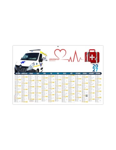 Calendrier bancaire 2027 Urgence personnalisable 2