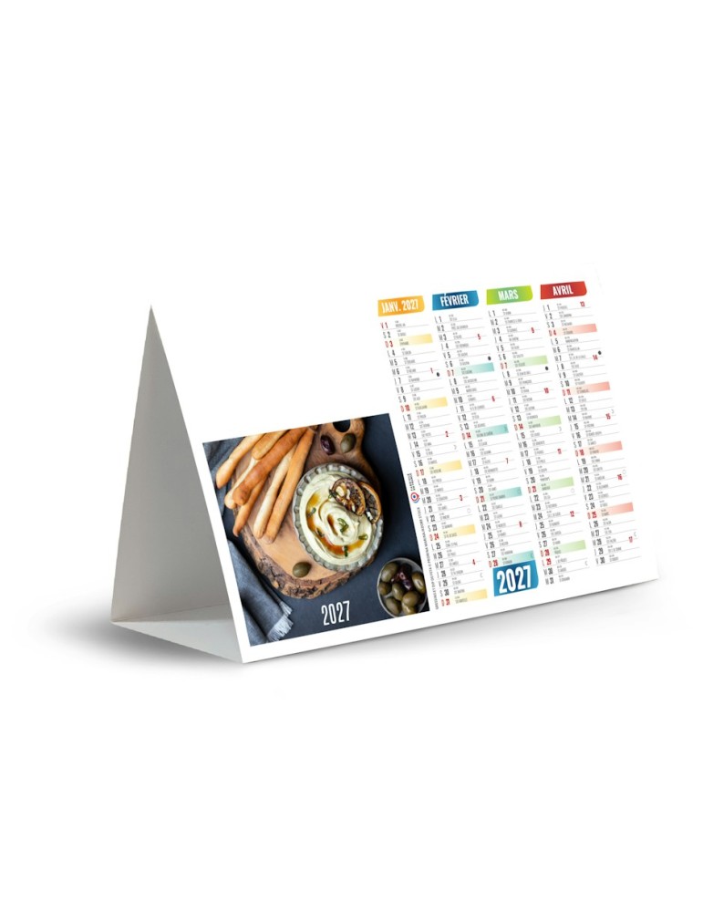 Calendrier chevalet de comptoir 2027 Cuisine rapide