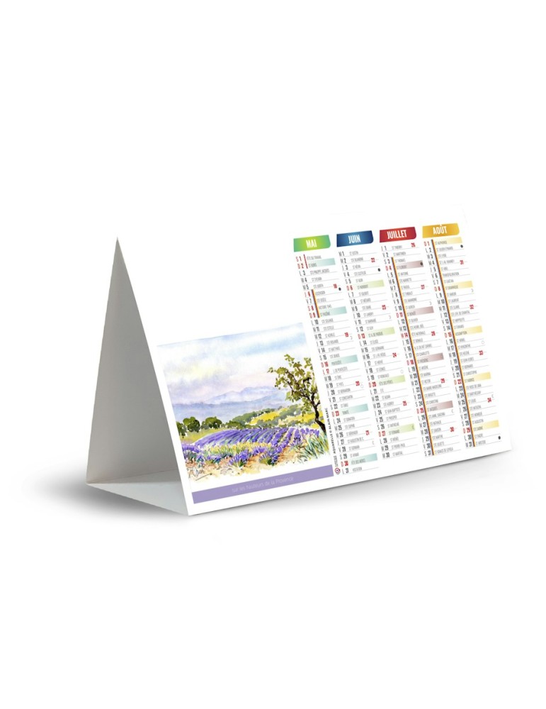 Calendrier chevalet de comptoir 2027 Croquis personnalisé