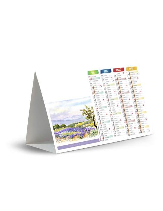 Calendrier chevalet de comptoir 2027 Croquis personnalisé