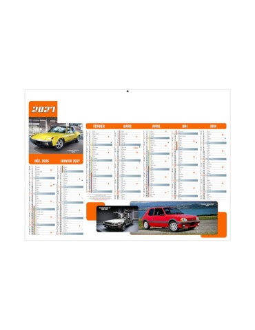 Calendrier bancaire 2027 personnalisable Bolides 2