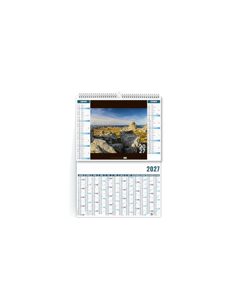 Calendrier illustré 2027 Calme à personnaliser