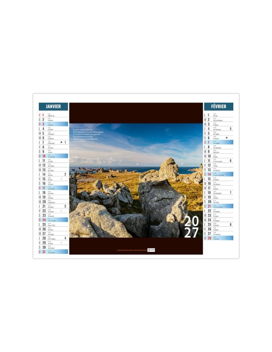 Calendrier illustré 2027 Calme à personnaliser