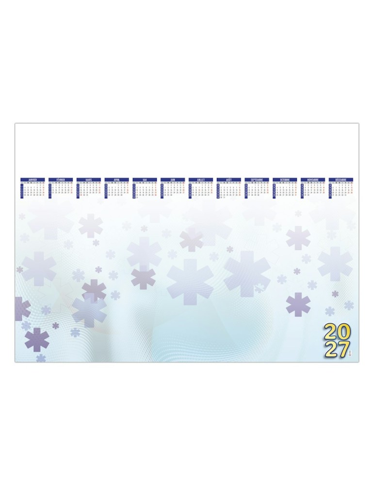 Sous-main calendrier 2027 Croix Bleue à personnaliser