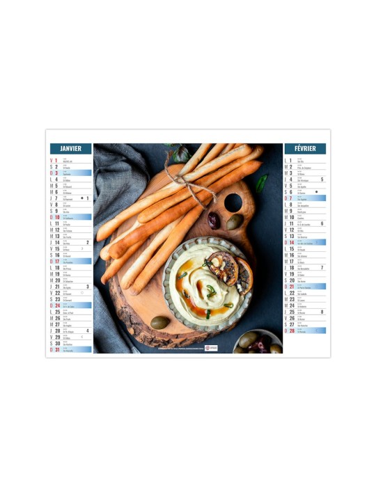 Calendrier illustré 2027 Fooding à personnaliser