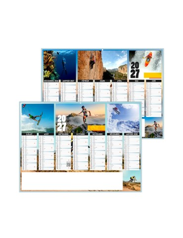 Calendrier bancaire illustré 2027 Adrénaline personnalisé