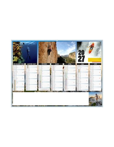 Calendrier bancaire illustré 2027 Adrénaline personnalisé 2