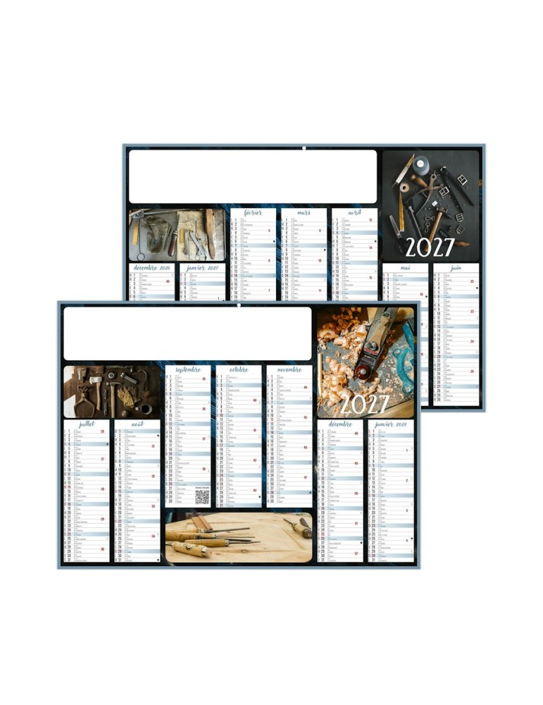 Calendrier bancaire 2027 ARTISANAL personnalisable
