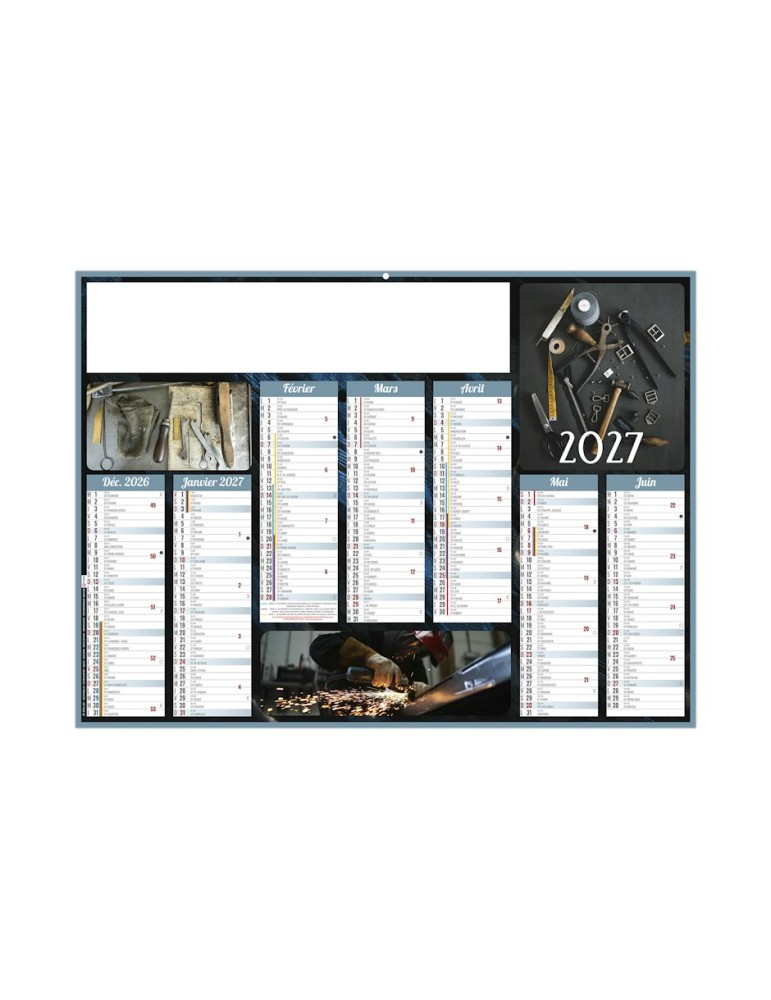 Calendrier bancaire 2027 ARTISANAL personnalisable