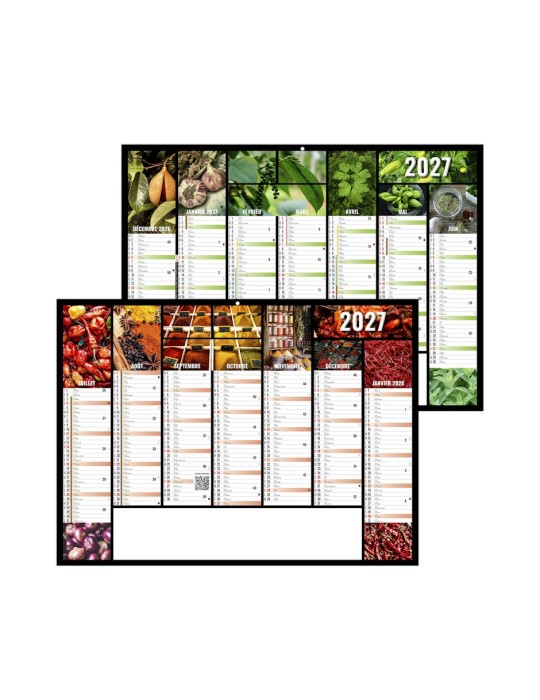 Calendrier bancaire 2027 personnalisable Caméléon
