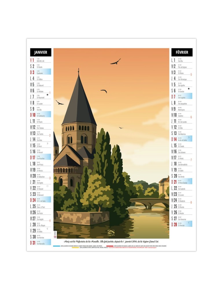 Calendrier illustré 2027 personnalisable Diane