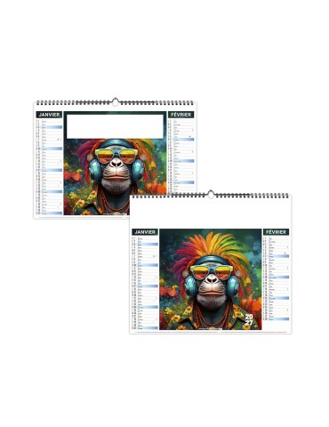 Calendrier illustré 2027 Fresque à personnaliser