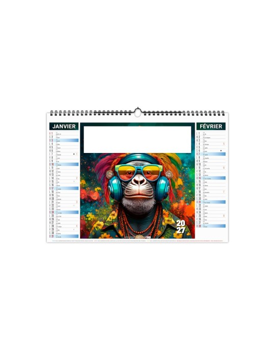 Calendrier illustré 2027 Fresque à personnaliser