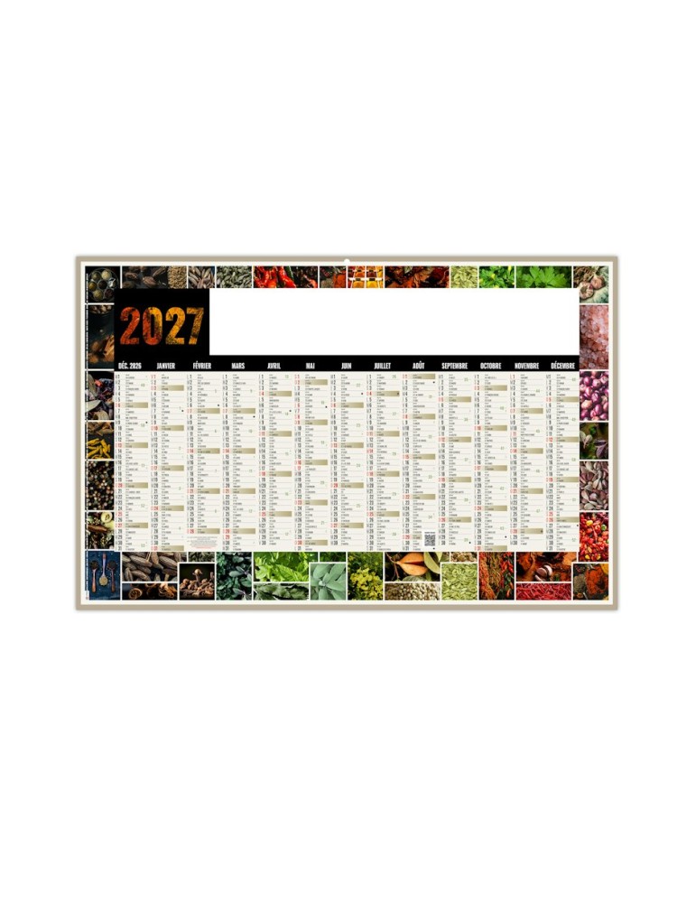 Calendrier bancaire 2027 Mosaïque avec logo