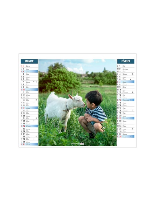 Calendrier illustré 2027 à personnaliser Enfants