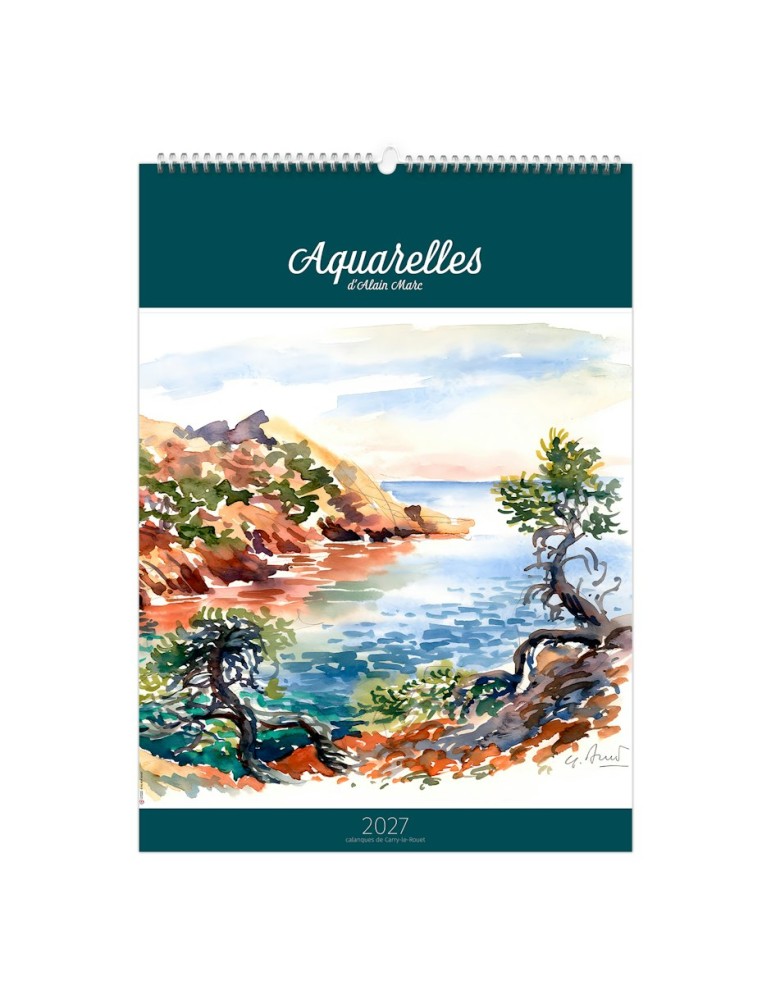 Calendrier illustré 2027 personnalisable Aquarelles