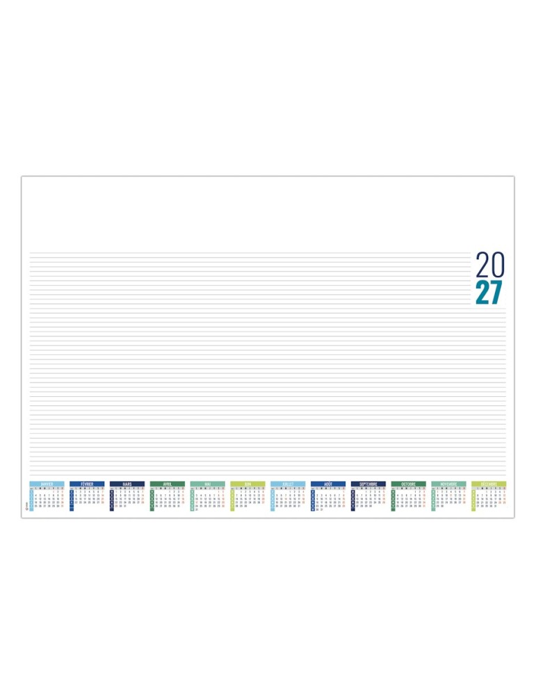 Sous-main calendrier 2027 personnalisable Bureau