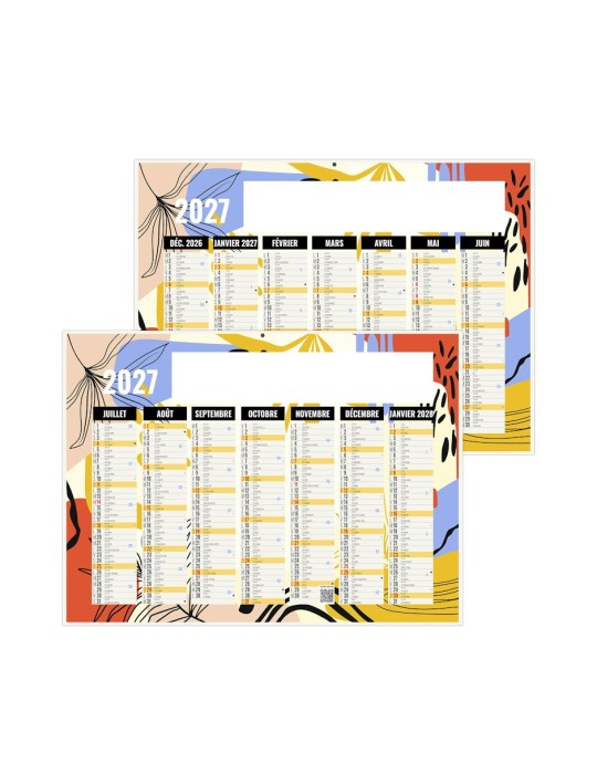 Calendrier bancaire 2027 personnalisable Naturel