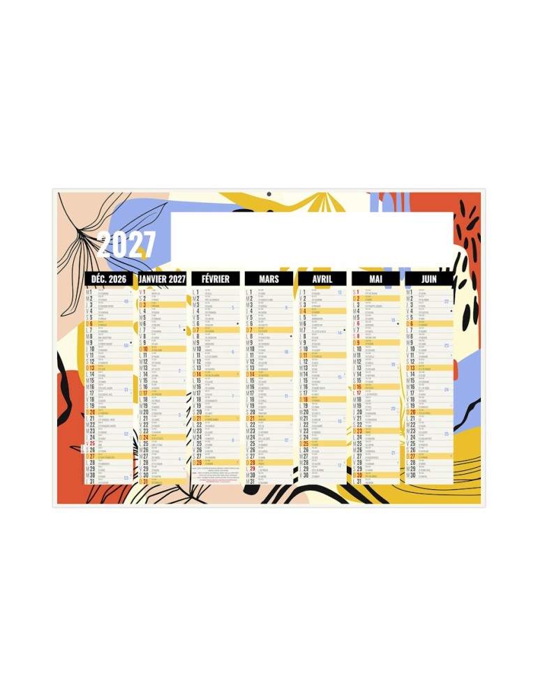 Calendrier bancaire 2027 personnalisable Naturel