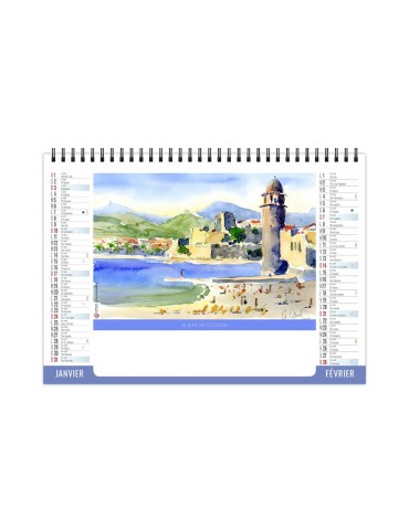 Calendrier chevalet de bureau 2027 Esquisses personnalisé 2