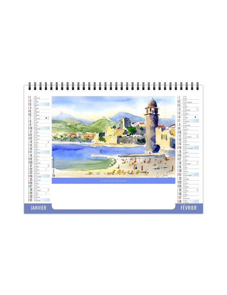 Calendrier chevalet de bureau 2027 Esquisses personnalisé