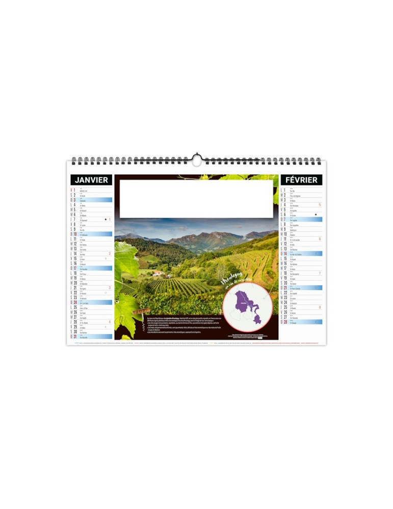 Calendrier illustré 2027 Grappe personnalisé