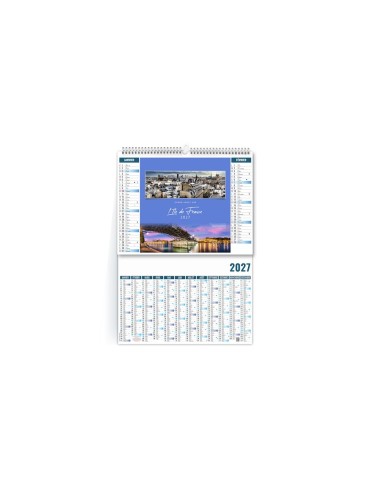 Calendrier illustré bancaire 2027 Échappées personnalisé