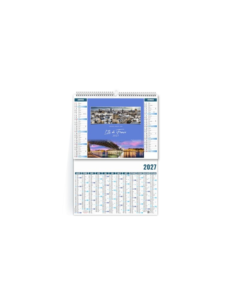 Calendrier illustré bancaire 2027 Échappées personnalisé