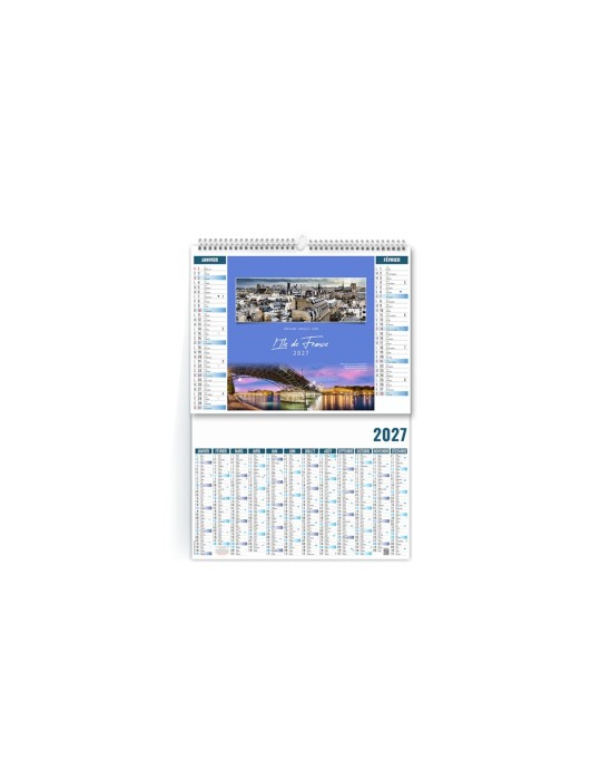 Calendrier illustré bancaire 2027 Échappées personnalisé