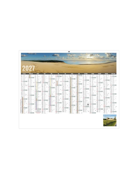 Calendrier bancaire 2027 personnalisé Libre Choix Aquitain
