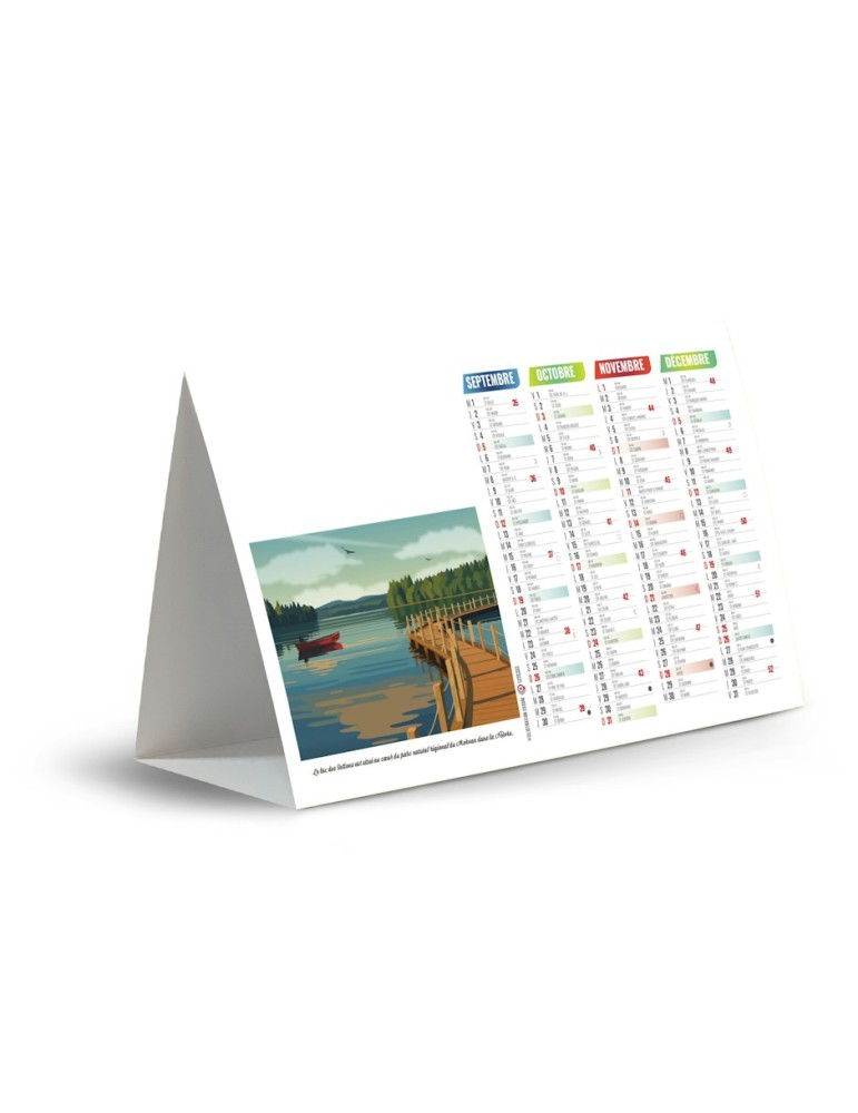 Calendrier chevalet Vacances 2027 à personnaliser