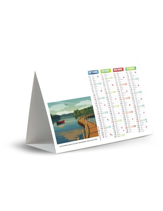 Calendrier chevalet Vacances 2027 à personnaliser