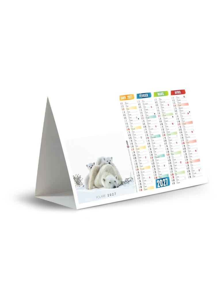 Calendrier chevalet Iceberg 2027 à personnaliser