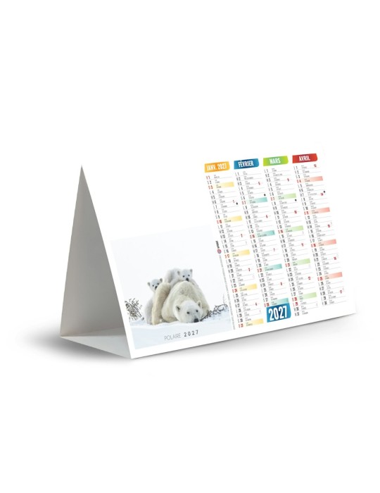 Calendrier chevalet Iceberg 2027 à personnaliser