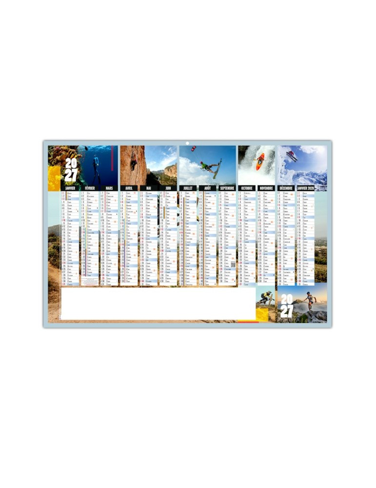Calendrier bancaire Intense 2027 personnalisé