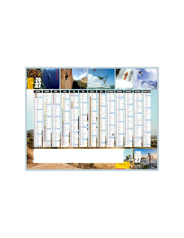 Calendrier bancaire Intense 2027 personnalisé
