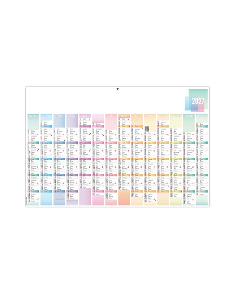 Calendrier bancaire Pastel 2027 à personnaliser