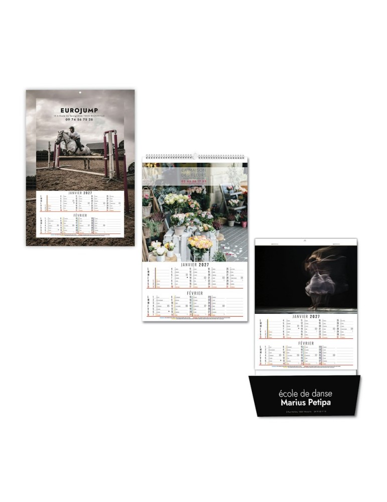 Calendrier illustré 2027 à personnaliser Bloc Création