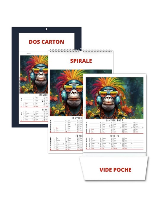 Calendrier bancaire illustré 2027 personnalisé Zoé