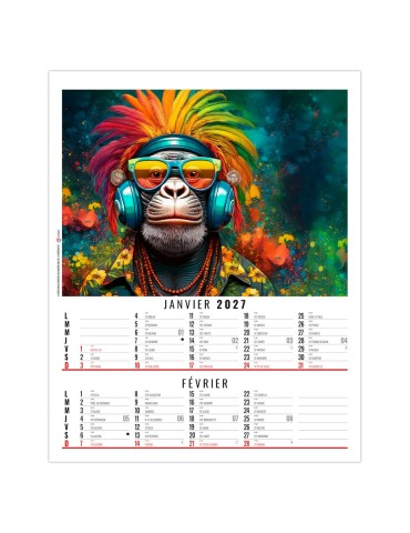 Calendrier bancaire illustré 2027 personnalisé Zoé 2