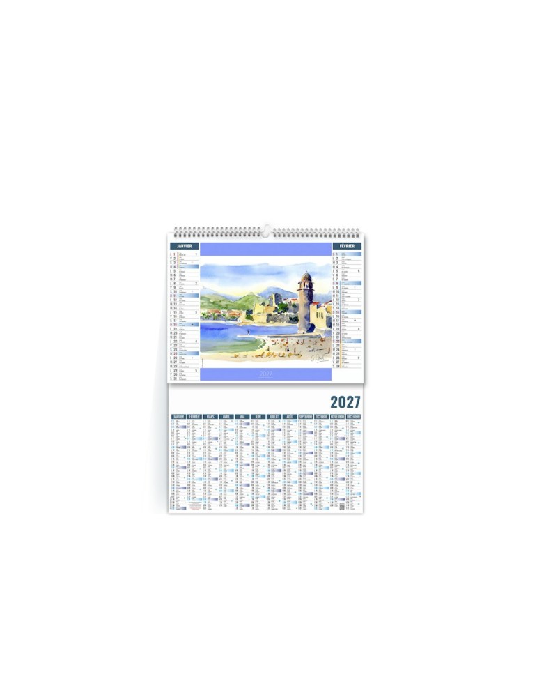 Calendrier bancaire illustré 2027 LAVIS personnalisé