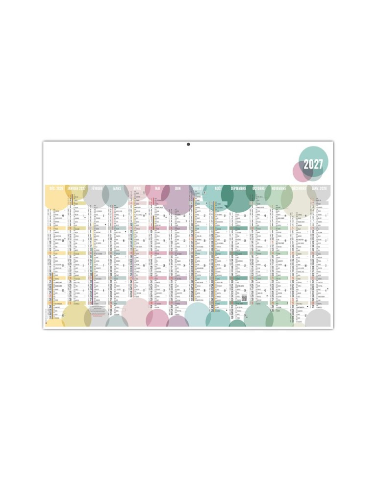 Calendrier bancaire 2027 BULLES avec logo