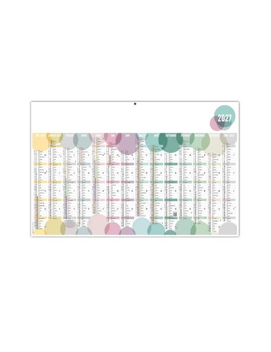 Calendrier bancaire 2027 BULLES avec logo