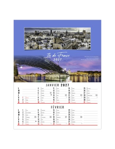 Calendrier illustré 2027 EN FRANCE à personnaliser 2