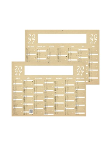 Calendrier bancaire 2027 KRAFT à personnaliser