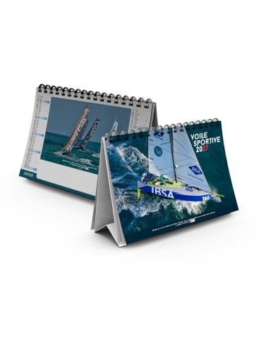 Calendrier chevalet de bureau 2027 TRIMARAN personnalisé